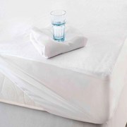Επίστρωμα Αδιάβροχο Πετσετέ Με Λάστιχο White Ρυθμός Μονό 100x230cm Βαμβάκι-Πολυέστερ