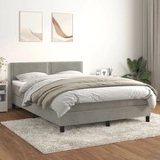 ΚΡΕΒΑΤΙ BOXSPRING ΜΕ ΣΤΡΩΜΑ ΑΝΟΙΧΤΟ ΓΚΡΙ 140X190 ΕΚ. ΒΕΛΟΥΔΙΝΟ 3141239