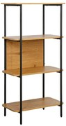 Βιβλιοθήκη - Ραφιέρα Μεταλλική FL2504 Fylliana Black-Oak χρώμα 60x36x122εκ 60x36x122 εκ.