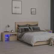 Κομοδίνα με LED 2 τεμ. Sonoma δρυς 70x36,5x40 εκ. 3152772