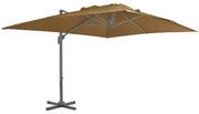 vidaXL Ομπρέλα Κρεμαστή Χρώμα Taupe 400 x 300 εκ. με Ιστό Αλουμινίου