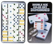 Έγχρωμο Ντόμινο σε Μεταλλικό κουτί 28 τεμ. – Double six color dot dominoes