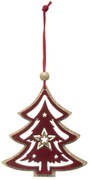 Στολίδι Χριστουγεννιάτικο (9x10) A-S Wooden Burgundy Tree 175915