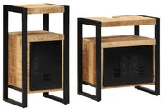 vidaXL Σετ Επίπλων Μπάνιου 2 pcs Καφέ Στέρεο τραχύ ξύλο μάνγκο