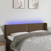 vidaXL Κεφαλάρι Κρεβατιού LED Σκούρο Καφέ 147x16x78/88 εκ. Υφασμάτινο