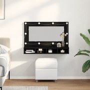 vidaXL Ντουλάπα Καθρέφτη με ράφι Μαύρη δρυς 90 x 31.5 x 62 εκ.
