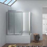 KARAG  STOCKBATHROOM Καμπίνα μπανιέρας από τοίχο σε τοίχο με σεριγραφάτο κρύσταλλο PENTA K-100 KARAG 130x148cm KARAG-5206836518787