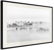 Αφίσα - Fog Over the Forest - 60x40 - Μαύρο - Με πασπαρτού