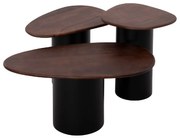 ΤΡΑΠΕΖΙA ΣΑΛΟΝΙΟΥ 3ΤΜΧ PEBBLES HM18004 MANGO TOP-ΜΕΤΑΛΛΙΚΕΣ ΜΑΥΡΕΣ ΒΑΣΕΙΣ