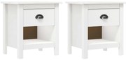 vidaXL Κομοδίνα Hill 2 Τεμ. 46 x 35 x 49,5 εκ. από Μασίφ Ξύλο Πεύκου