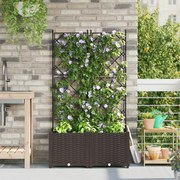 vidaXL Γλάστρα Κήπου με Πλέγμα 2 τεμ Καφέ 80x40x143 εκ