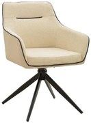 Καρέκλα - Πολυθρόνα Debra Περιστρεφόμενη Μπέζ Ύφασμα- PU με Μαύρο Μεταλλικό Πόδι 60x64x83εκ. 60x64x83 εκ.