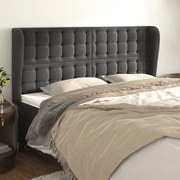 vidaXL Κεφαλάρι με Πτερύγια Σκούρο Γκρι 203x23x118/128 εκ. Βελούδινο