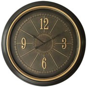 Ρολόι Τοίχου 280-125-038 58x58x6cm Black-Gold Πλαστικό, Γυαλί