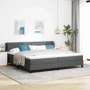 vidaXL Κρεβάτι box spring με στρώμα Σκούρο γκρι 200 x 200 cm ύφασμα