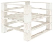 vidaXL Πολυθρόνα Κήπου από Παλέτες Λευκή Ξύλινη