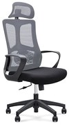 WOODWELL ΕΟ619,2BF8600 Πολυθρόνα Γραφείου Διευθυντή, Mesh Γκρι, Ύφασμα Μαύρο 62x68x114/124cm ΕΟ619,2