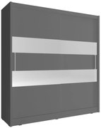 Ντουλάπα Line συρόμενη-180 x 62 x 200 εκ.-Γκρι