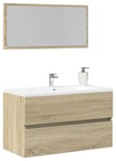 Ντουλάπι Μπάνιου με Καθρέφτη Sonoma δρυς 80x38,5x45 εκ. - Καφέ