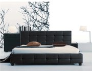 FIDEL Κρεβάτι Διπλό για Στρώμα 160x200cm, PU Μαύρο  168x215x107cm Ε8053