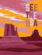 Εικονογράφηση USA travel poster design template. Southwest, teddyandmia