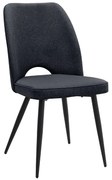 Καρέκλα τραπεζαρίας Christy Megapap ανθρακί ύφασμα - μεταλλικό μαύρο πόδι 47x59x90εκ.