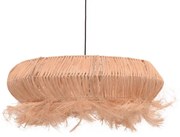 Φωτιστικό οροφής Coanze Inart abaca ξύλο σε φυσικό χρώμα Φ65x35εκ