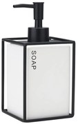 Δοχείο Κρεμοσάπουνου Κεραμικό Cage 02-30018 450ml White-Black Estia Μέταλλο, Κεραμικό