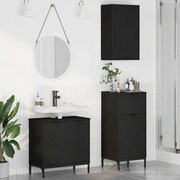 vidaXL Σετ Επίπλων Μπάνιου με συρτάρι 3 pcs Μαύρο 39.5 x 36 x 88 εκ