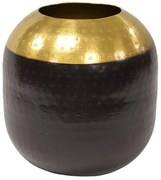 Βάζο Μεταλλικό 00.07.74021 20x20cm Black-Gold Μέταλλο