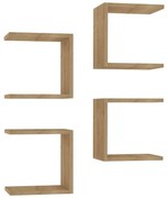 Ραφιέρα τοίχου Perari pakoworld 4τεμ.σε oak  απόχρωση 30x19.6x30εκ