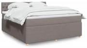 vidaXL Κρεβάτι Boxspring με Στρώμα Taupe 180x200 εκ. Υφασμάτινο