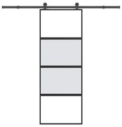 vidaXL Συρόμενη πόρτα με σετ υλικού 76x205 cm από γυαλί&Αλουμίνιο