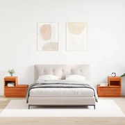 vidaXL Κομοδίνο 2 pcs Καφέ κεριού 60 x 34 x 51 εκ. Μασίφ ξύλο πεύκου