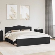 vidaXL Σκελετός Κρεβατιού Μαύρο 200 x 200 cm Στερεά ξυλεία πεύκου