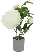 Τεχνητό Φυτό Σε Γλάστρα Παιώνια 04-00-18839 40cm Green-Ecru Marhome Συνθετικό Υλικό