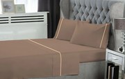 Σετ Σεντόνια Polycotton Υπέρδιπλα 240x270εκ. Light Brown Le Blanc 7005950-21