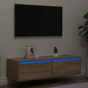 Έπιπλο Τηλεόρασης με LED Sonoma Δρυς 100X35,5x25 εκ. - Καφέ