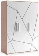 Τρίφυλλη Ντουλάπα PIXIE Φυσική-Λευκή 149.8x55.3x210cm