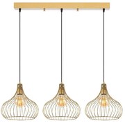 Φωτιστικό Οροφής - Ράγα Teldamla 942FLG1605 76x22x120cm 3xE27 40W Gold Opviq