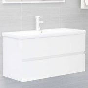 vidaXL Ντουλάπι Νιπτήρα Γυαλιστερό Λευκό 90x38,5x45 εκ. από Επεξ. Ξύλο