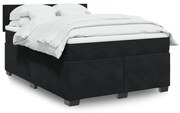 vidaXL Κρεβάτι Boxspring με Στρώμα Μαύρο 160x200 εκ. Βελούδινο