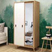 Ντουλάπα Δίφυλλη Yahha 811MDD4906 100x60x190cm Oak-White Δίφυλλη