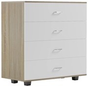 Συρταριέρα THORG C8996.04 με 4 Συρτάρια Sonama - Λευκό 80x40x83Y εκ. 80x40x83 εκ.