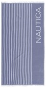 Πετσέτα Θαλάσσης - Παρεό Nau Stripe Denim Nef-Nef Θαλάσσης 90x170cm 100% Βαμβάκι