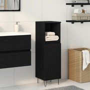 vidaXL Ντουλάπι Μπάνιου Μαύρη Δρυς 30x30x100 εκ Επεξεργασμένου Ξύλου