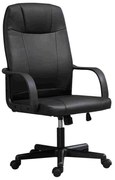 WOODWELL BF1010 Πολυθρόνα Γραφείου Διευθυντή Pvc Μαύρο 62x60x100/112cm ΕΟ560