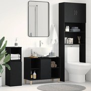 vidaXL Ντουλάπι Νιπτήρα Μαύρο Δρυς 80x33x60 εκ. από Τεχνητό Ξύλο