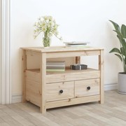 vidaXL Τραπεζάκι Σαλονιού Γκρι 71x49x55 εκ. από Μασίφ Ξύλο Πεύκου