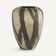 Βάζο από βαμμένο ματ ριγέ γυαλί, ύψος 20,5 εκ., Hedi